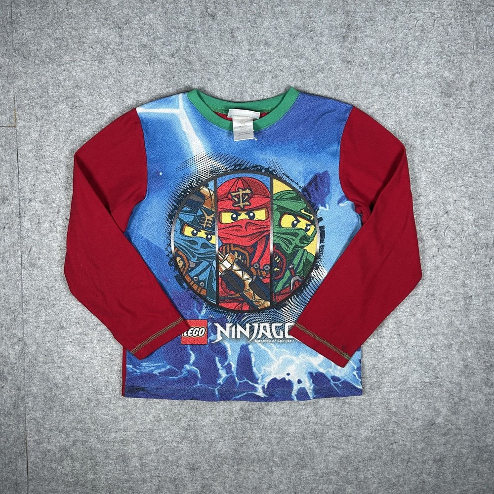 LEGO Ninjago Long Sleeve T-Shirt Boys M (10-12) Blue/Red/Green Pajama Top Sleep